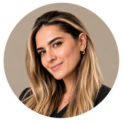 Professional Circular Portrait with Gold Accents